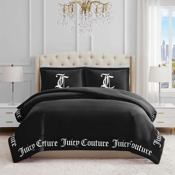 slide 2 of 8, Juicy Couture Gothic Comforter Sets Black - King