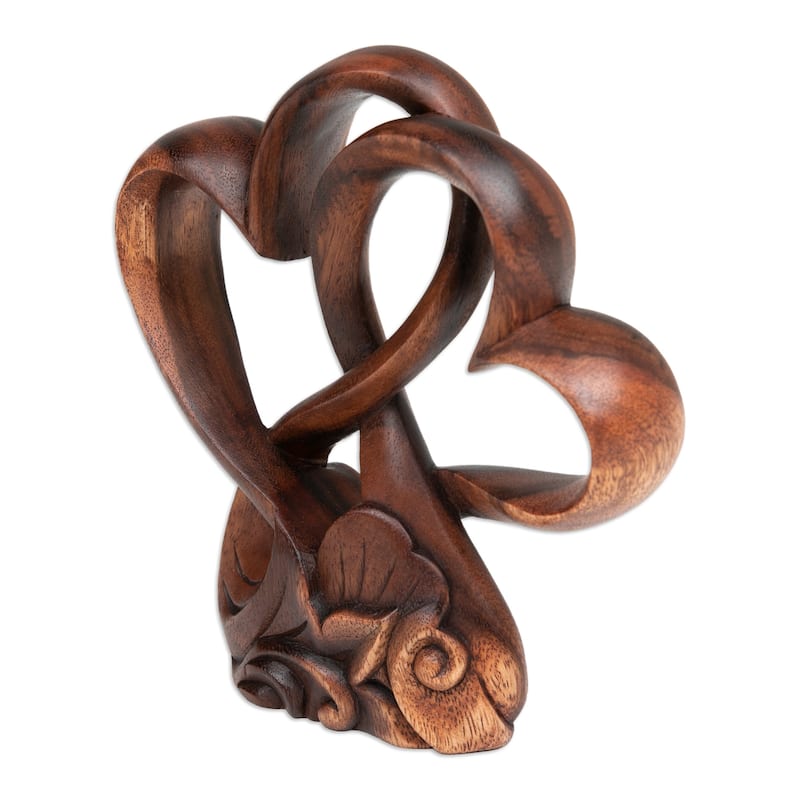 Novica Handmade Beloved Heart Wood Sculpture