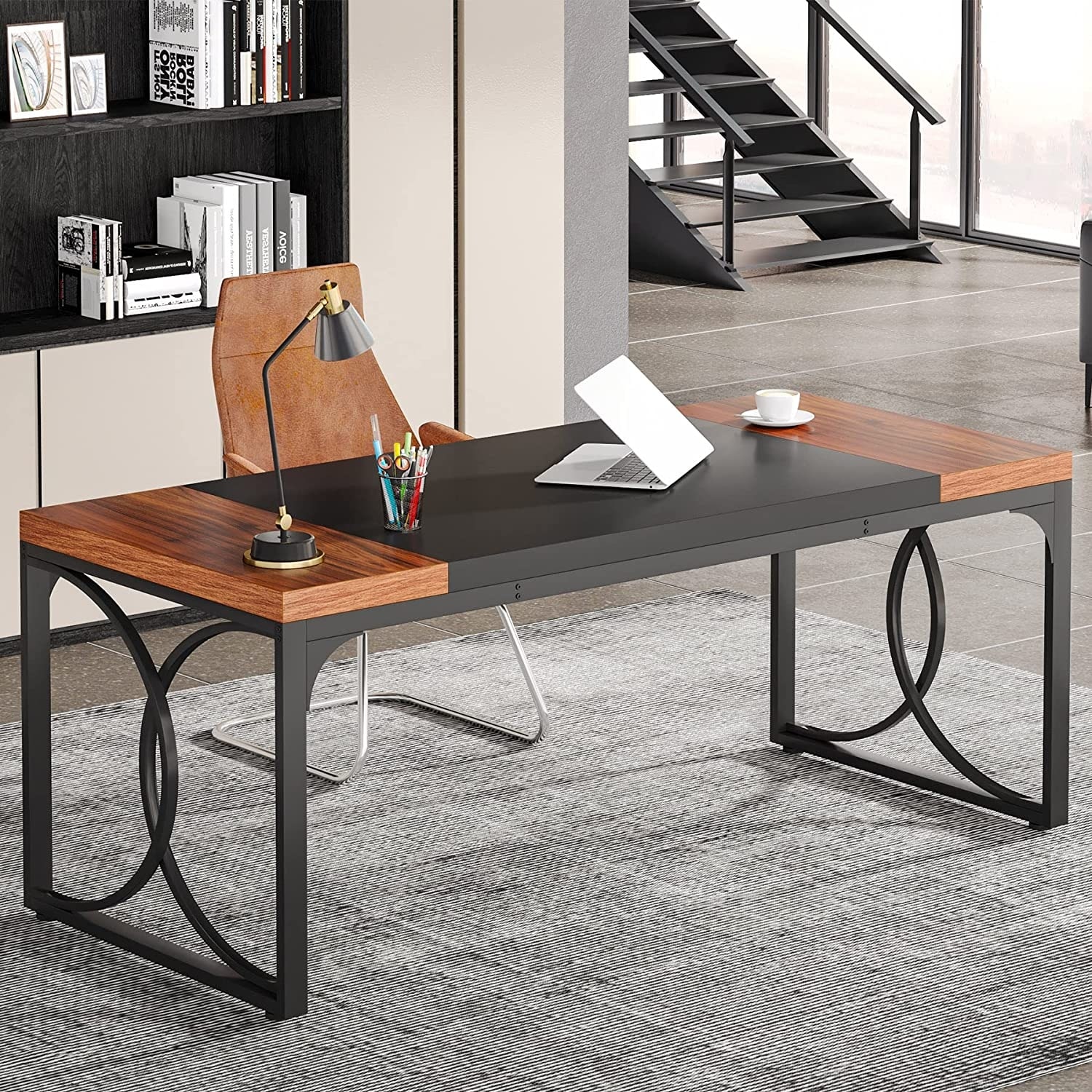 63 Inches Executive Desk Large Office Computer Desk for Home