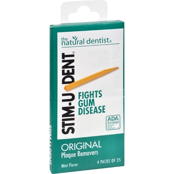 Natural Dentist Stim-U-Dent Original Plaque Removers Mint - 100 Toothpicks - Case of 12