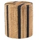 preview thumbnail 7 of 14, Roche River Decor - Banana Leaf Drum Handmade Linear Wrapped Accent Table with Cream and Black Stripes - Brown 14"W, 16"H - Brown - Navy