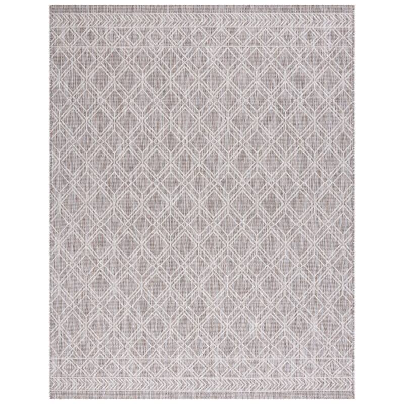 SAFAVIEH Courtyard Siggerdur Transitional Indoor/Outdoor Rug - 9' x 12' - Ivory/Beige Grey