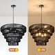 preview thumbnail 16 of 17, Dimmable 8-Light Hand-Woven Rattan Tiered Chandelier