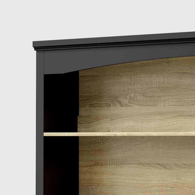 65" Tall Bookshelf with Drawers, Extra-Wide Storage Shelf Unit, Adjustable Wood Bookcase, Modern Display Cabinet