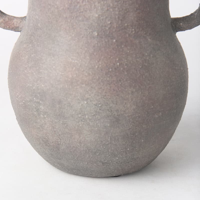 Armani Brown And Gray Ceramic Vase (7")