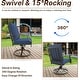 preview thumbnail 18 of 21, Kullavik 8 Pieces Outdoor Dining Set with 6 Swivel Chairs, X-Leg Table and Double-Sided Umbrella