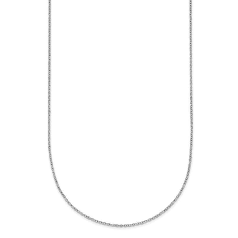 Curata Italian 14k White Gold 1.1mm Cable Chain Necklace For Women (Spring Ring)