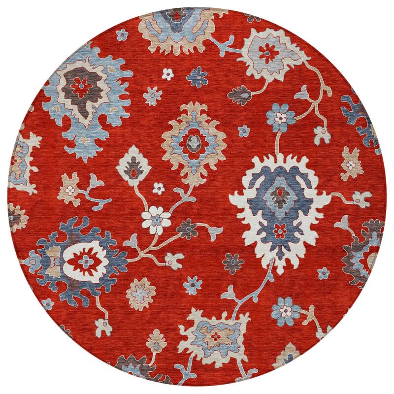 HomeRoots Floral Traditional Rectangle Outdoor Rug