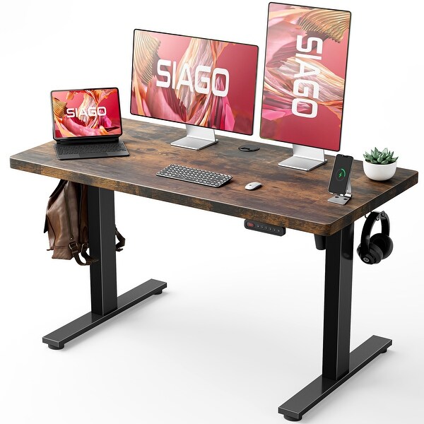 SIAGO 48 x 24 Inch Computer Desk Height Adjustable Electric Sit Stand Up Desk On Sale Bed Bath Beyond 40493146