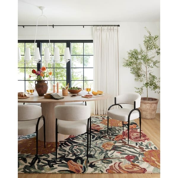 slide 2 of 6, Alexander Home Evelyn Floral Bouquet Area Rug 2' 3" x 3' 9" - Ivory / Sage / Berry - Runner/Rectangle