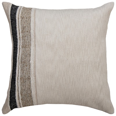 Donny Osmond Natural/Brown Stripe Modern Industrial Throw Pillow, 20''x20''