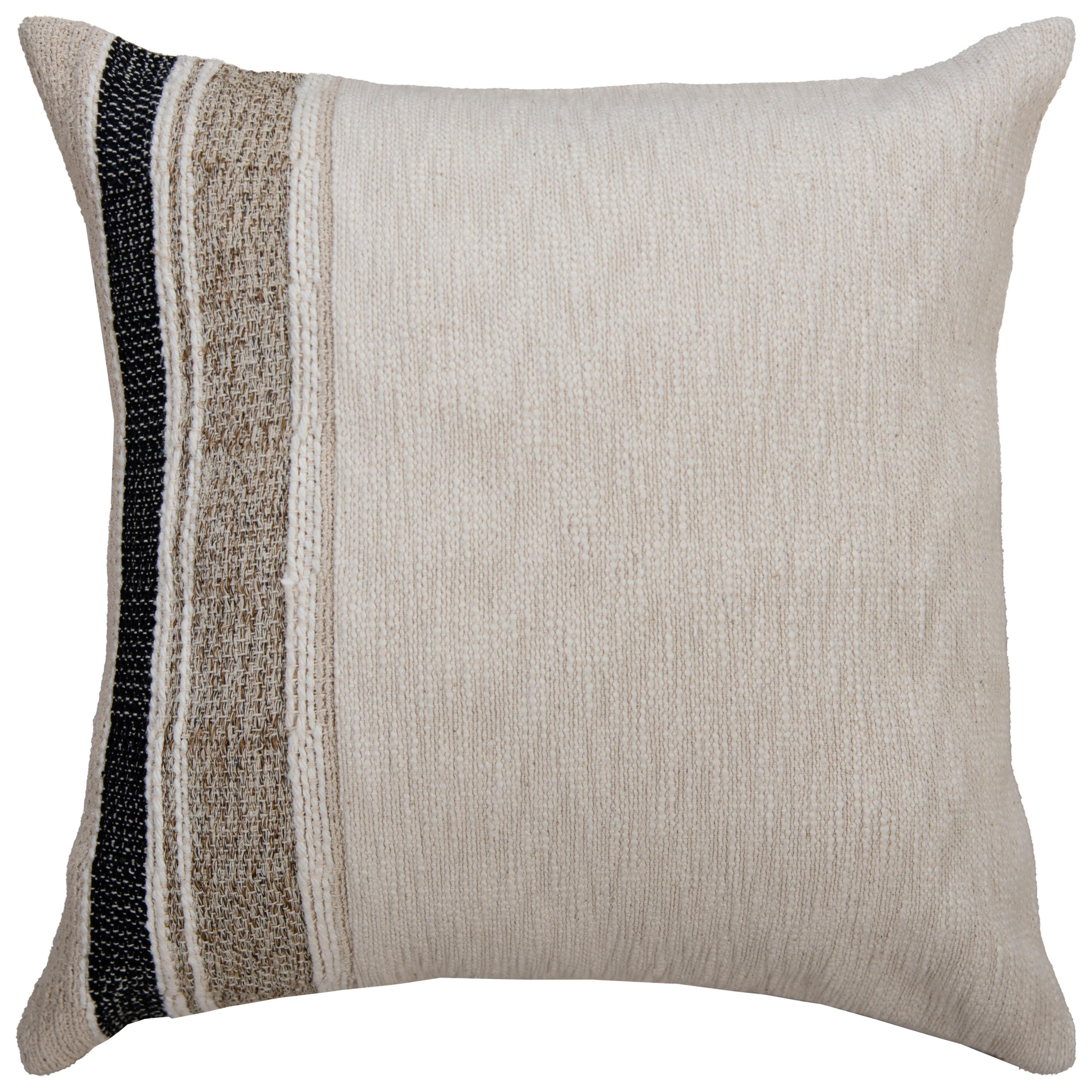Donny Osmond Natural/Brown Stripe Modern Industrial Throw Pillow, 20''