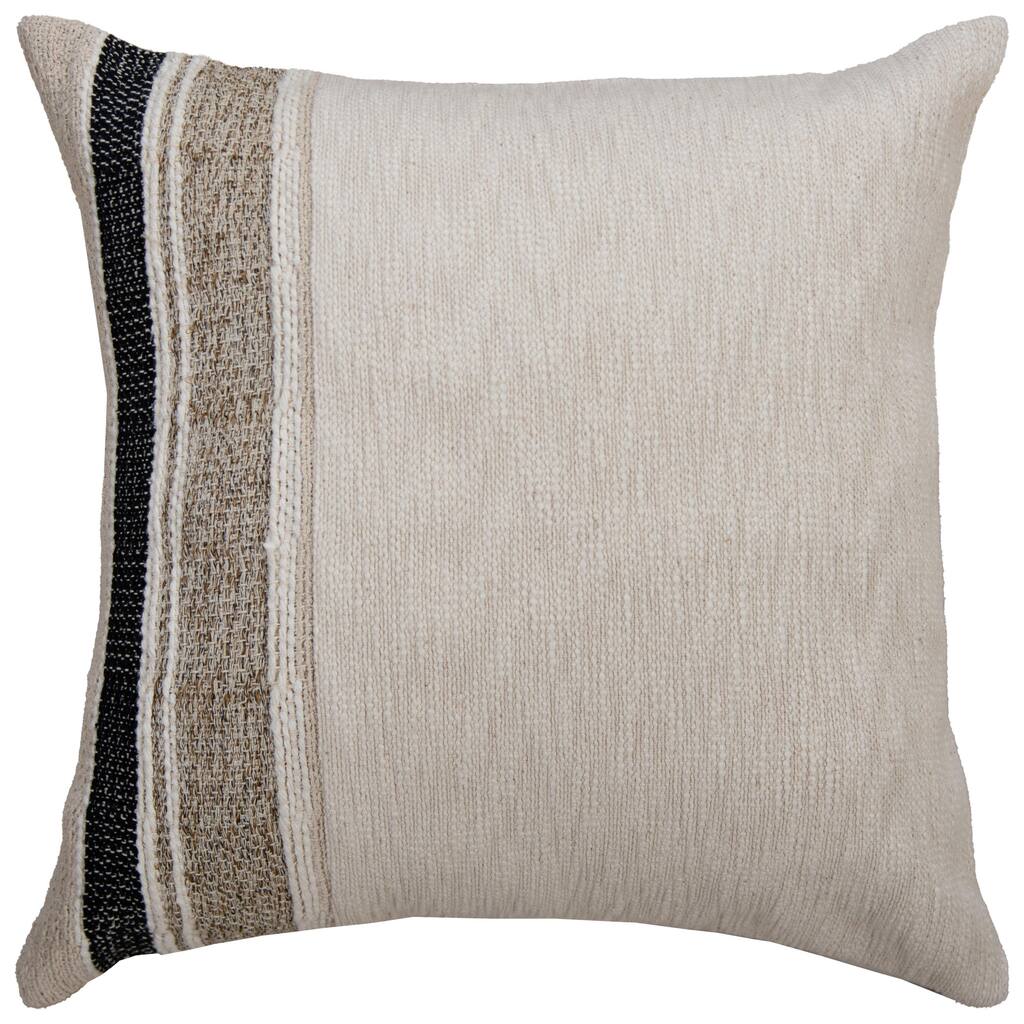Donny Osmond Natural/Brown Stripe Modern Industrial Throw Pillow, 20''
