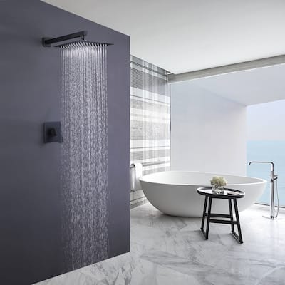Single Handle Matte Black Shower Faucet With Rough-In Valve