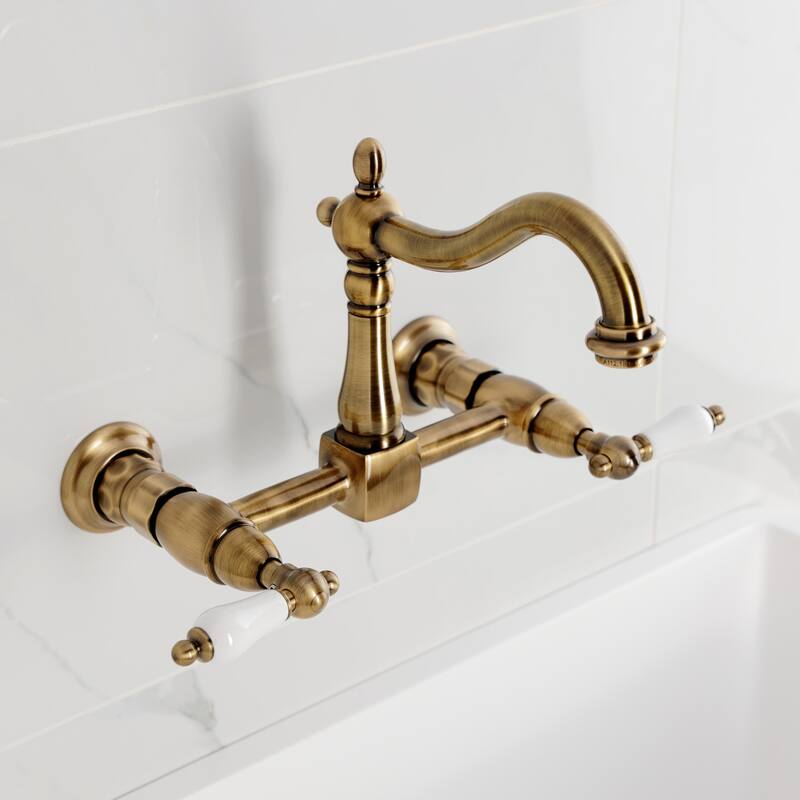 Heritage Two-Handle Wall Mount Bridge Kitchen Faucet
