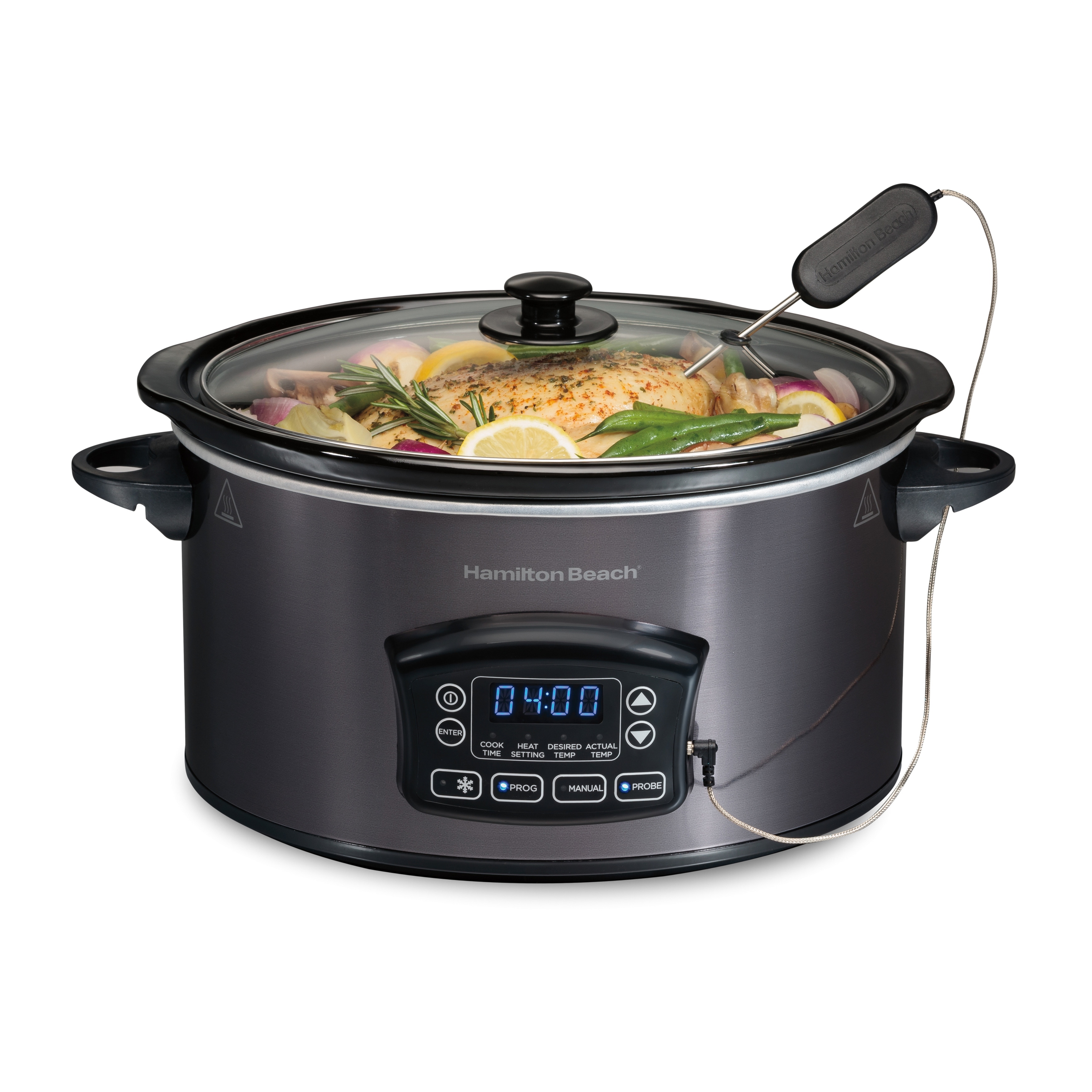 Hamilton Beach 8-Quart Stainless Steel Oval Slow Cooker in the