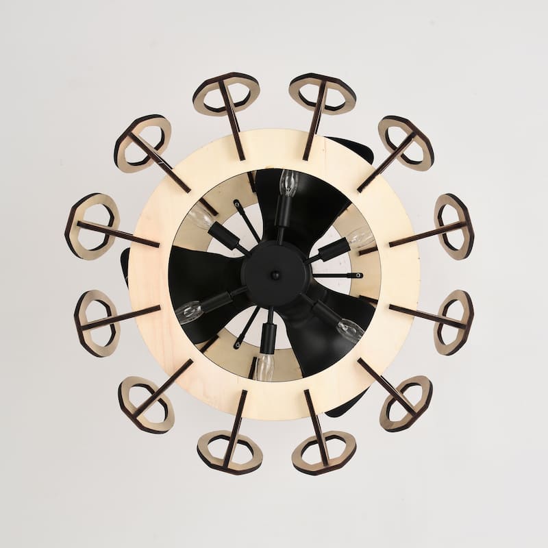 Honeykiss 17 Inch Beige Fandelier with 3 Light - N/A