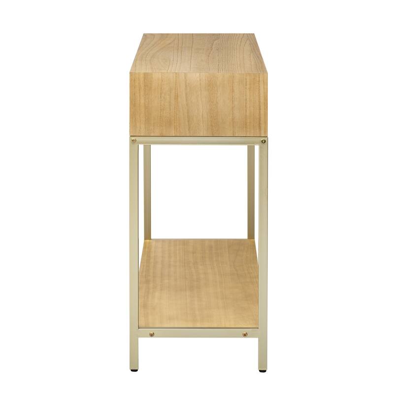 45.5" Retro Console Table with Gold Touch & Drawers