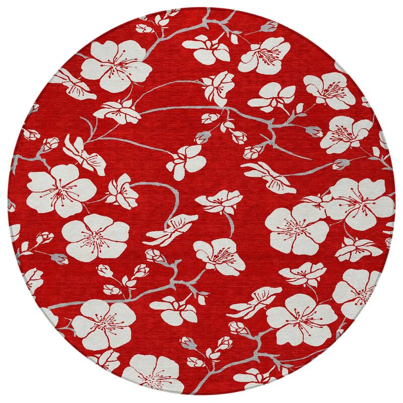 HomeRoots Floral Transitional Rectangle Outdoor Rug