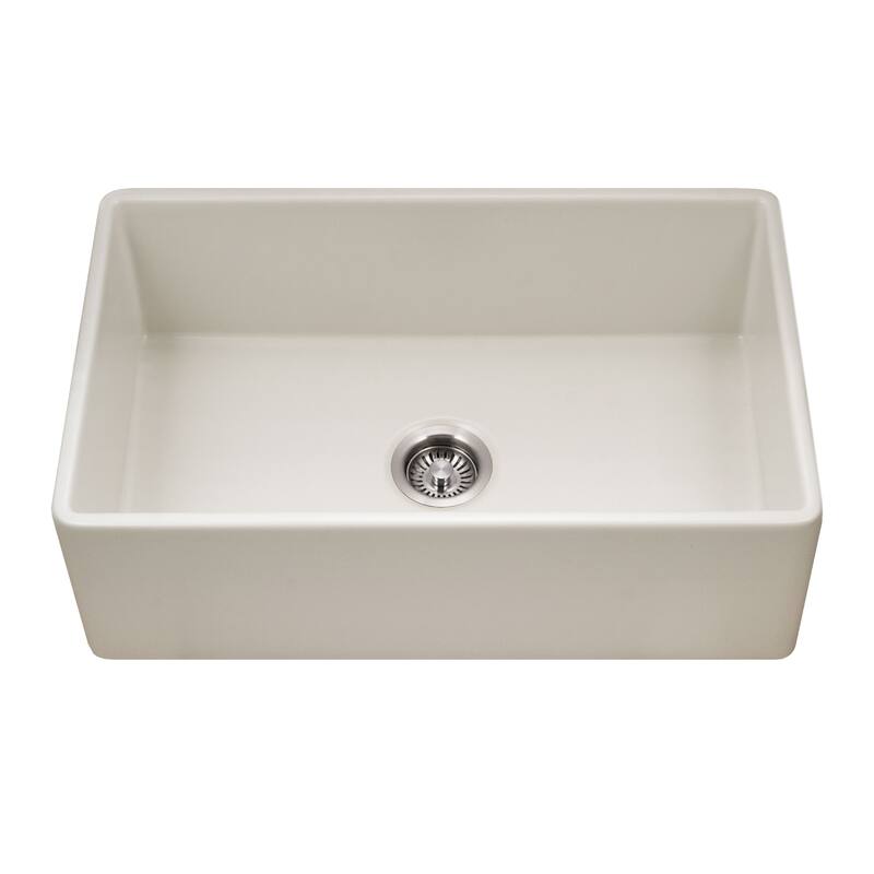 Houzer PTS-4118 Platus 30" Farmhouse Single Basin Fireclay Kitchen - Biscuit