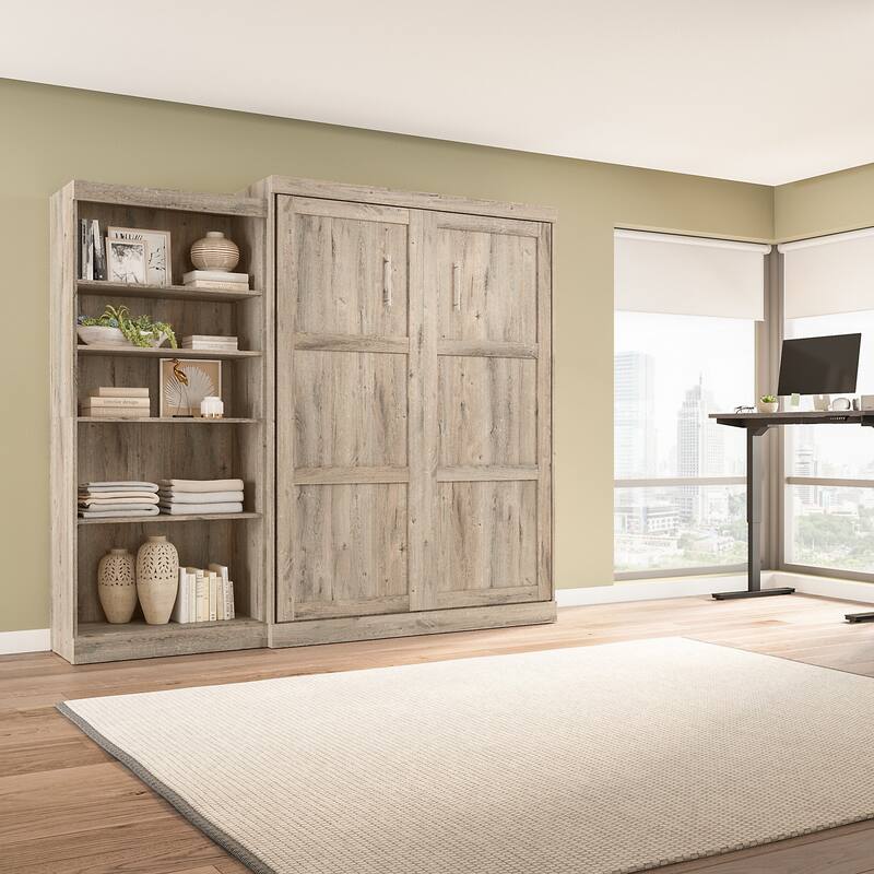 Pur Queen Murphy Bed with Closet Organizer (101W) by Bestar