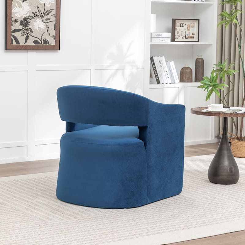 SEYNAR Modern Glam Velvet Accent Armchair Open Back with Ottoman Set of 2