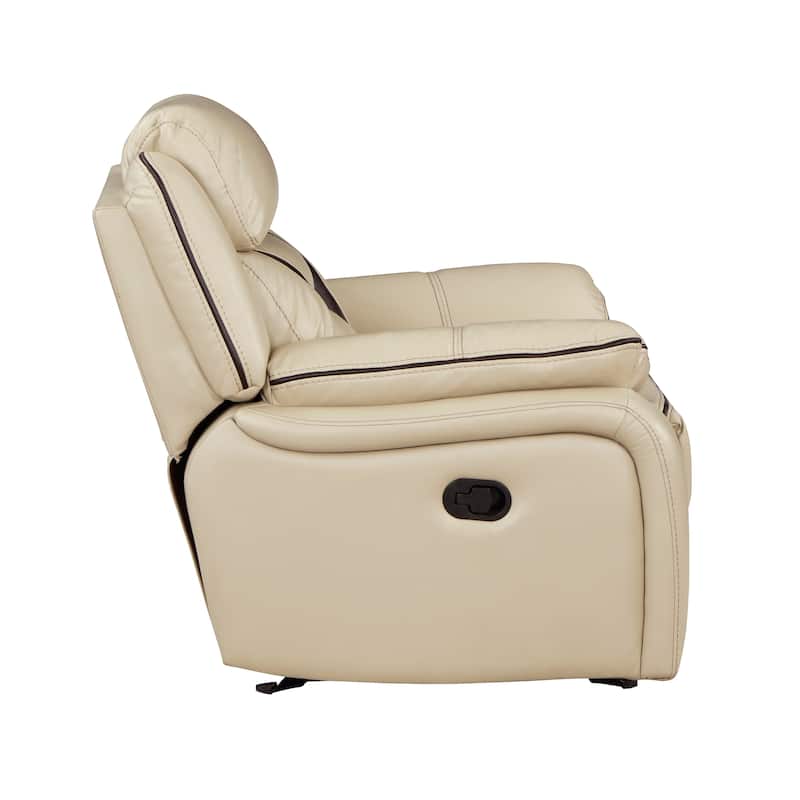 Matteo Breathable Faux Leather Manual Double Reclining Loveseat