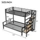 preview thumbnail 9 of 22, Stairway Twin over Full Size Bunk Bed with Open Wardrobe, Metal Bunk Bedframe with Storage Staircase and Guardrails