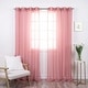 preview thumbnail 6 of 33, Aurora Home Linen-Textured Semi-Sheer Bronze Grom Curtain Panels Panels of 2-84" & 96"