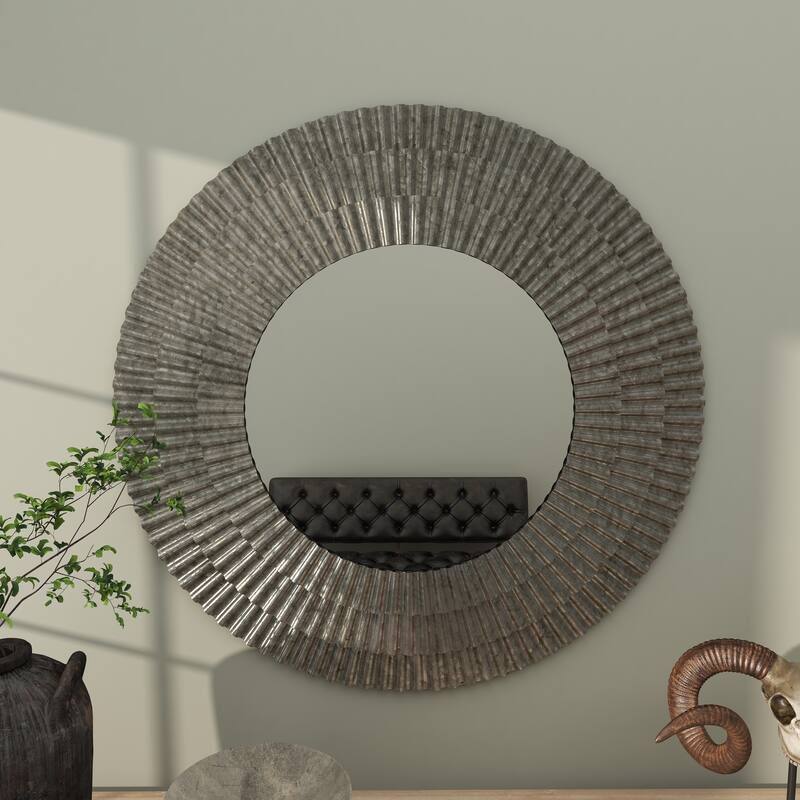 Gray Metal Room Wall Mirror