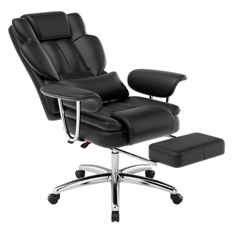 Comfortable Ergonomic Chair Executive Chair, Black Office Chair Task Chair Reclining Chair Leisure Chair with Footrest