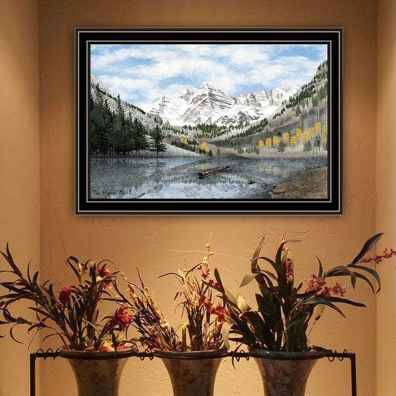 Framed Wall Art - The Maroon Bells, Black Frame