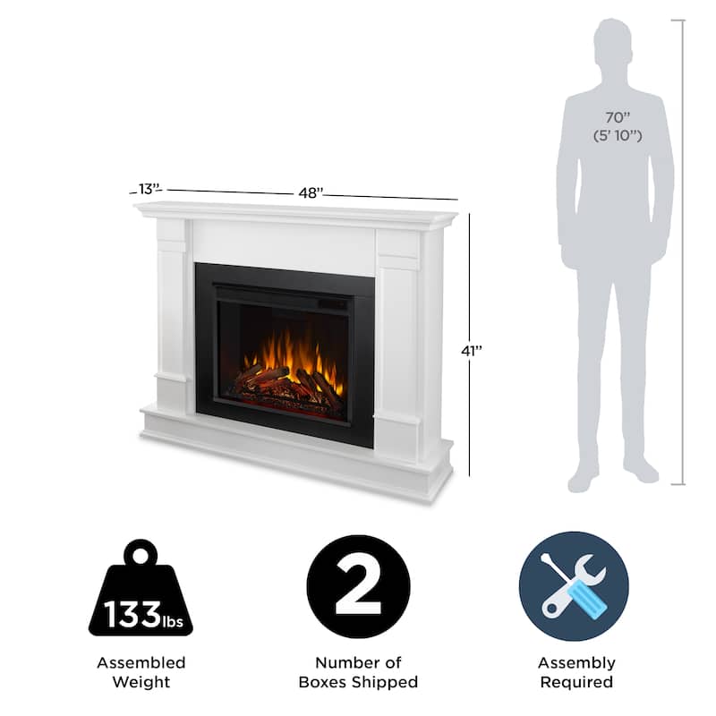 Silverton 48" Electric Fireplace in White by Real Flame