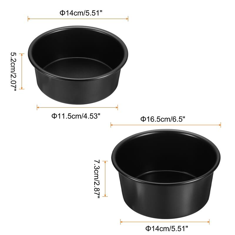 Round Cake Pan, Nonstick Baking Cake Pans Cheesecake Pan Aluminum - Black - 5"/6"