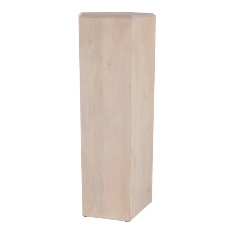 Natural Wood Side Table Elegant Geometric Design Narrow End Accent