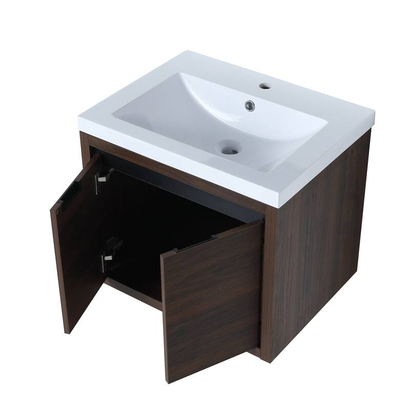24 inch Bathroom Vanity with White Resin Top and Basin