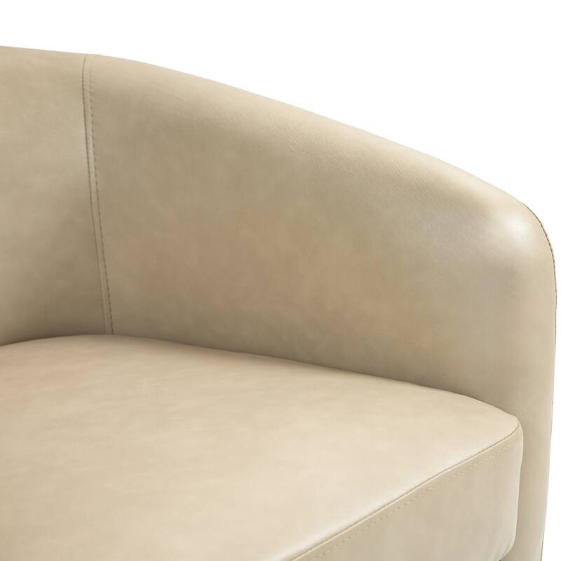 Faux Leather Wide Seat Swivel Barrel Chair - On Sale - Overstock - 41590811