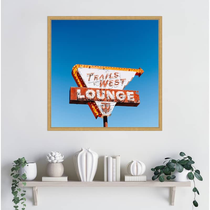 Trails West Lounge by Bethany Young Framed Canvas Wall Art Print - Sylvie Bright Gold