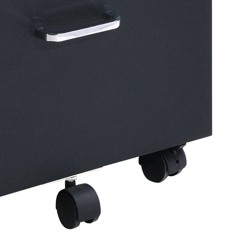 Anmytek Black 3-Drawer Mobile Rolling File Cabinet Under Desk Storage Organizer for Office Home