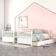 preview thumbnail 13 of 25, Twin Over Twin Wood Bunk Bed with Drawers, Safety Guardrails, Convertible to Two Beds
