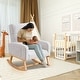 preview thumbnail 90 of 171, HOMYKA 28" Wide Rocking Chair for Nursery with Solid Wood Leg