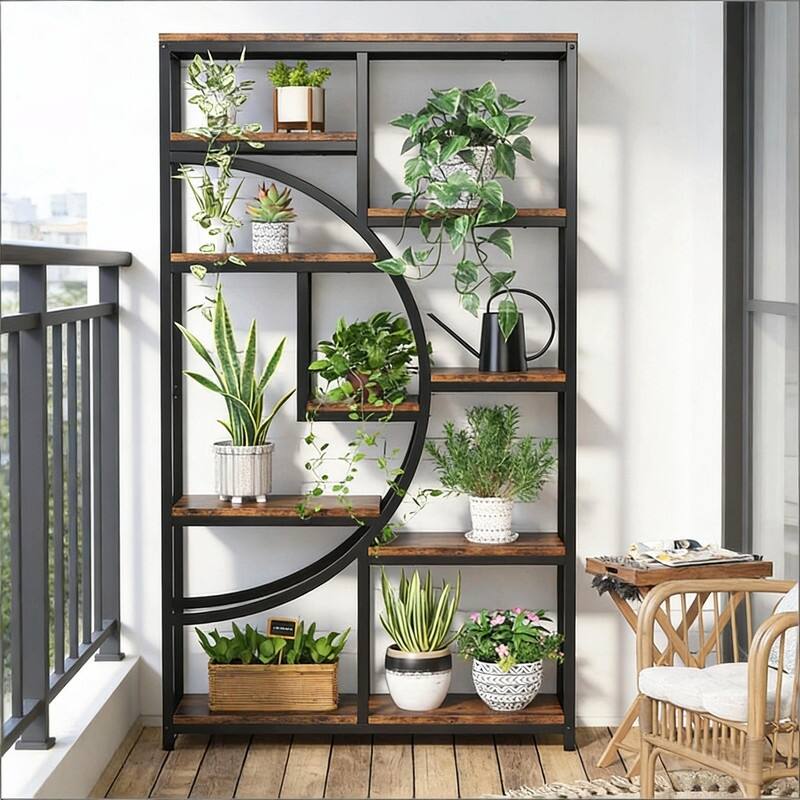 Versatile Freestanding Bookshelf - Geometric Design Display Bookcas