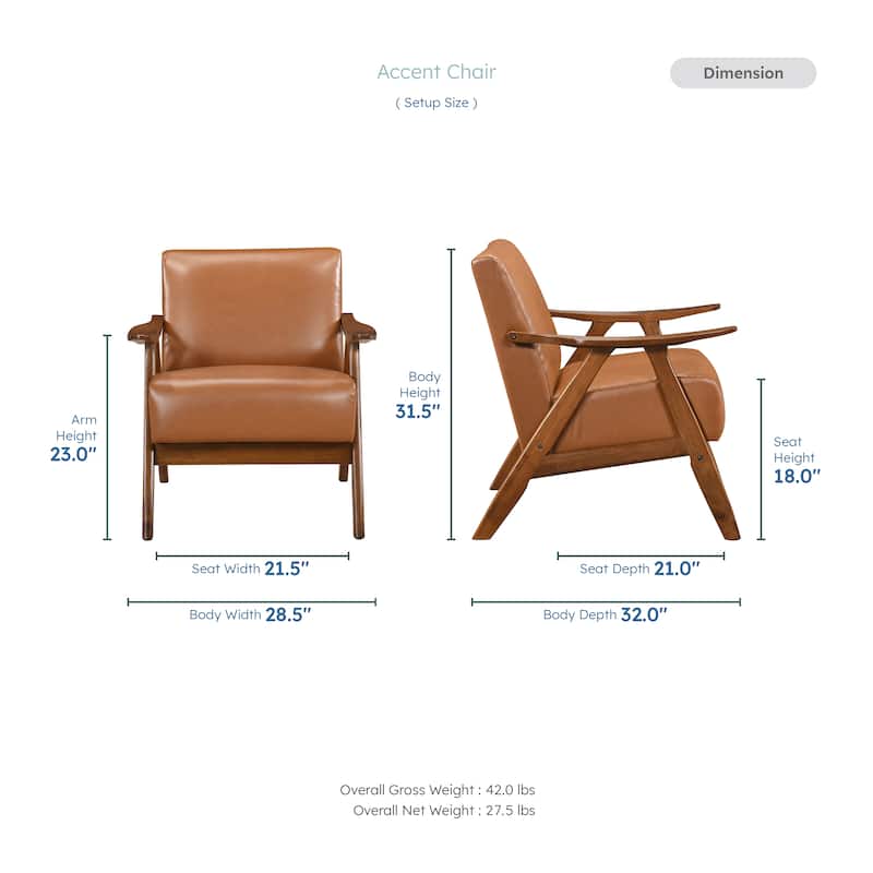 Levine Retro Accent Chair - 28.5" x 32" x 31.5"