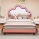 preview thumbnail 31 of 33, Moasis PU Adjustable Cloud Headboard Bed Frame Platform with LED Hot Pink - Queen