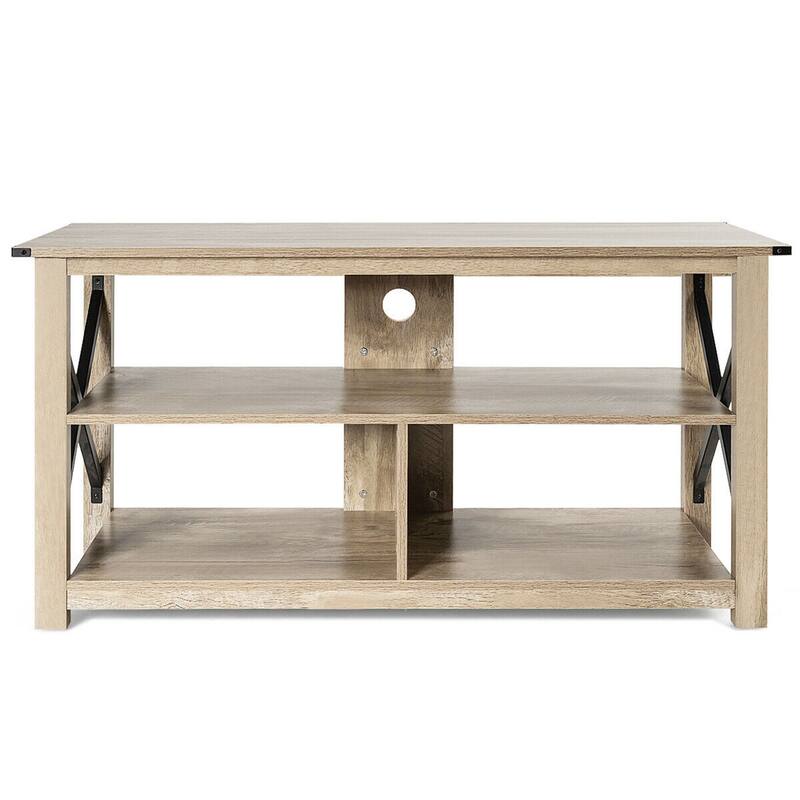 Gymax 3-Tier TV Stand Entertainment Center for TV's up to 55'' w/ Open - 47'' x 16'' x 23.5''