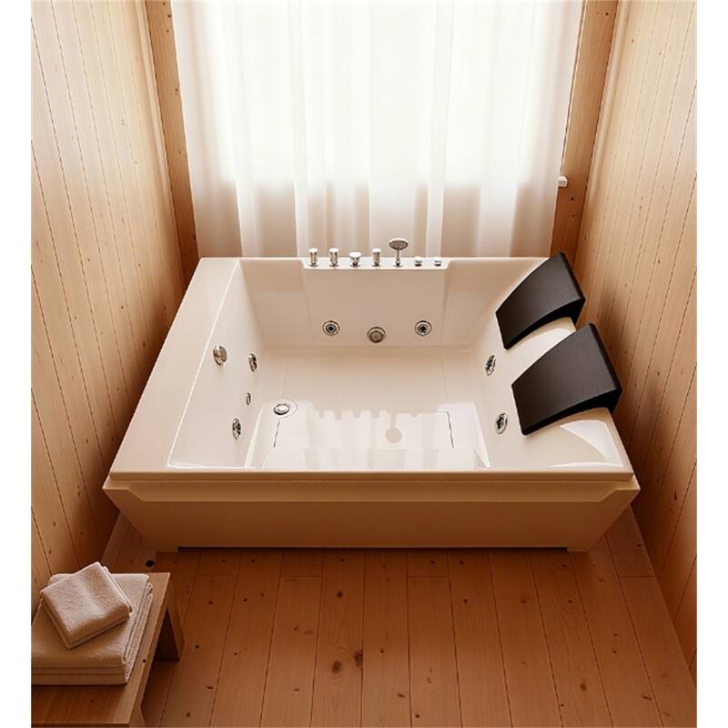 Whirlpool Tub, 73" x 48" Jetted Bathtub for 2 Person