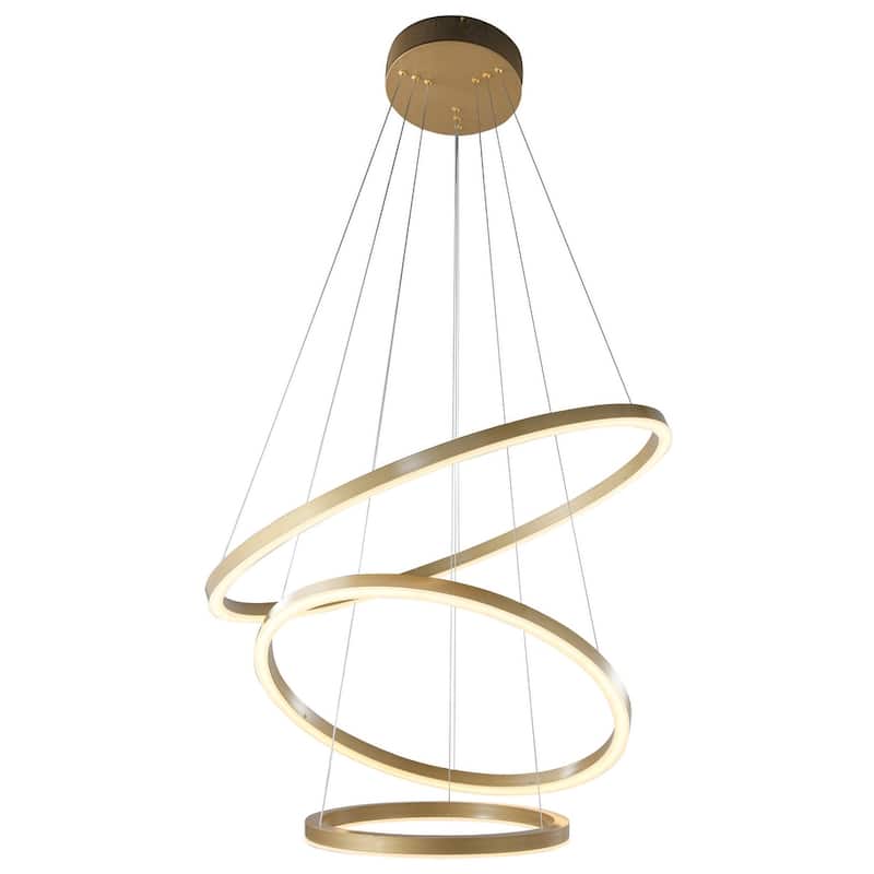 Gold Aluminum LED Lighting With 3 LED Rings - N/A