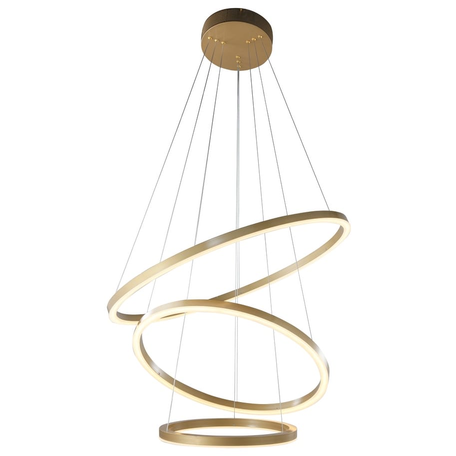 Gold Aluminum LED Lighting With 3 LED Rings - N/A