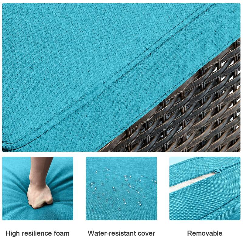 ArcoBay Wicker PE Rattan Outdoor Patio Swivel Glider Chairs with 4'' Olefin Cushions (2-Pack)