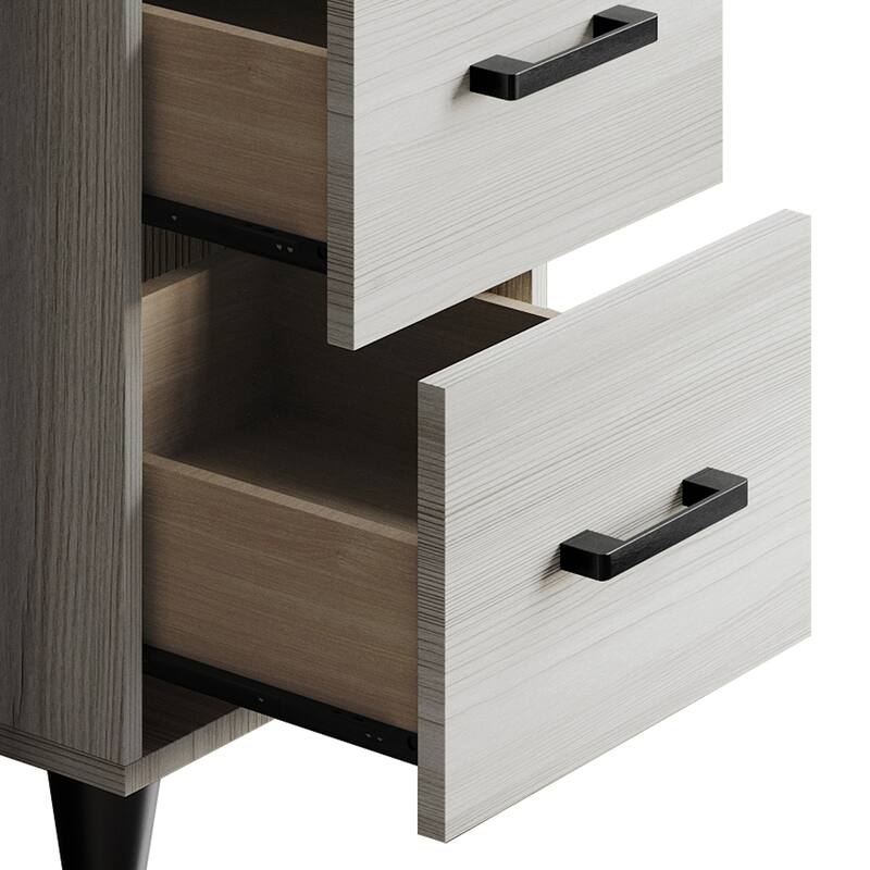 CraftPorch Shabby Chic Writing Desk with Side Cabinet